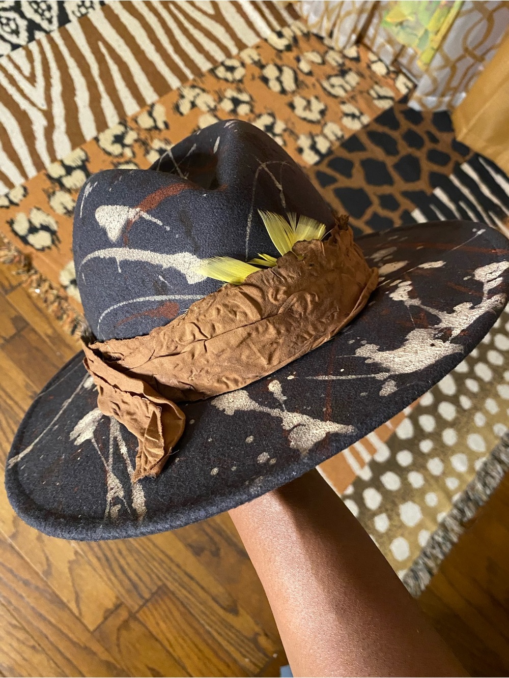 K.R.E.S.S., Wearable Art, Brown Felt Fedora Hat